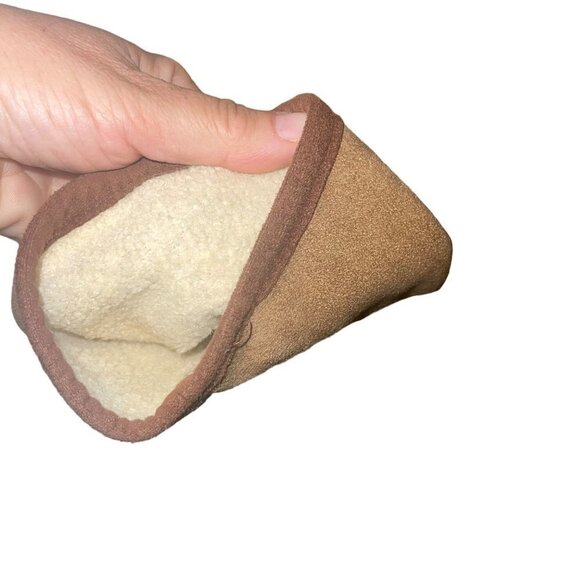 Orvis Womens Jacket Size Large Tan Faux Suede Leather Fleece Lined Winter - Picture 6 of 10